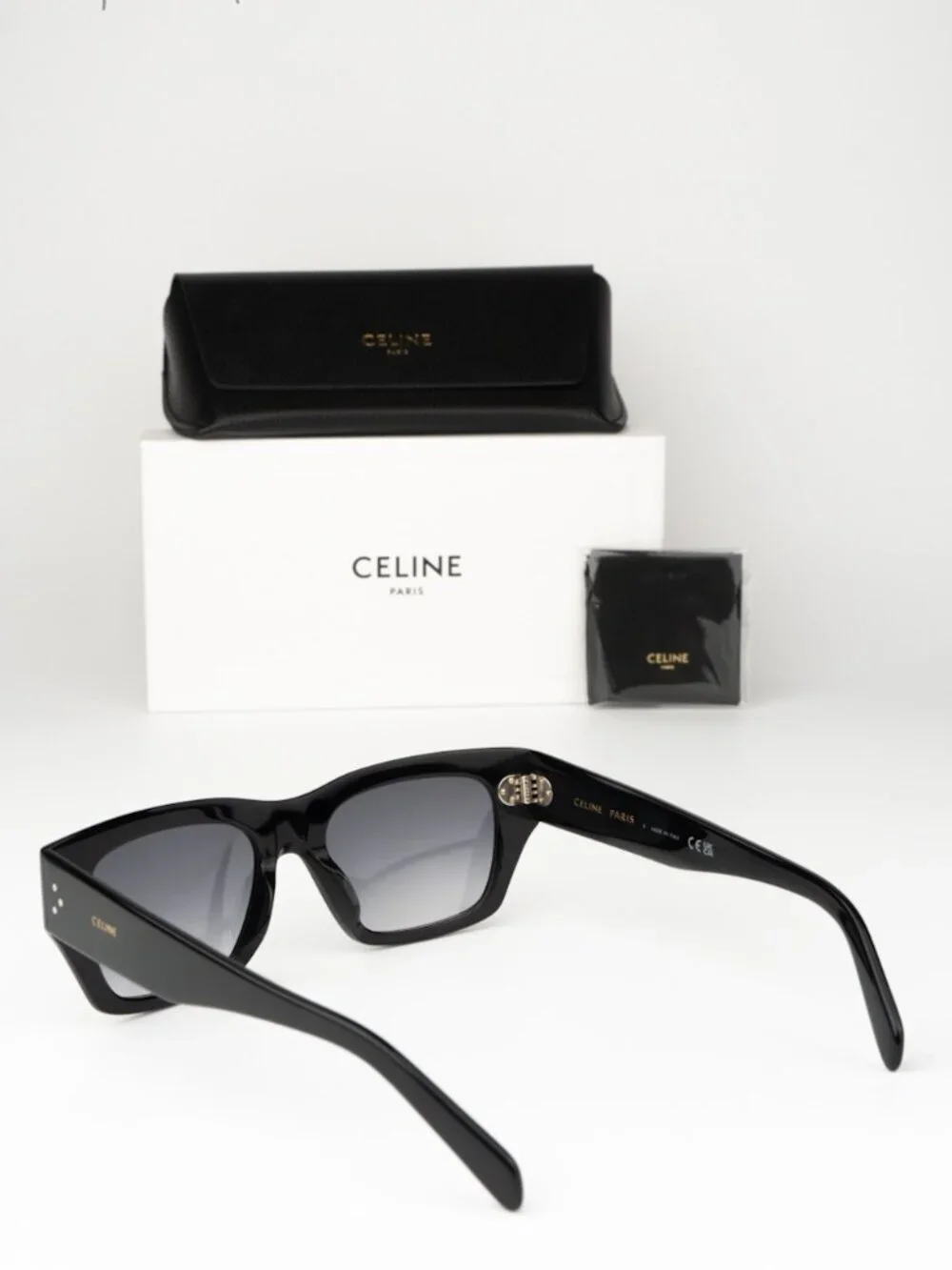 Celine Men Sunglasses Black Grey Gradient Cat Eye CL40297U 01B NEW AUTHENTIC